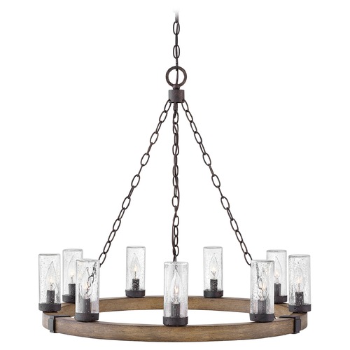 Hinkley Sawyer 9-Light Sequoia & Iron Rust Outdoor Chandelier by Hinkley Lighting 29208SQ