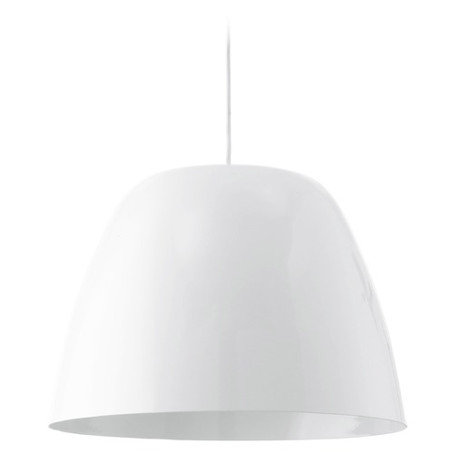 Eglo Lighting Eglo Coretto Glossy White Pendant Light with Bowl / Dome Shade 92719A