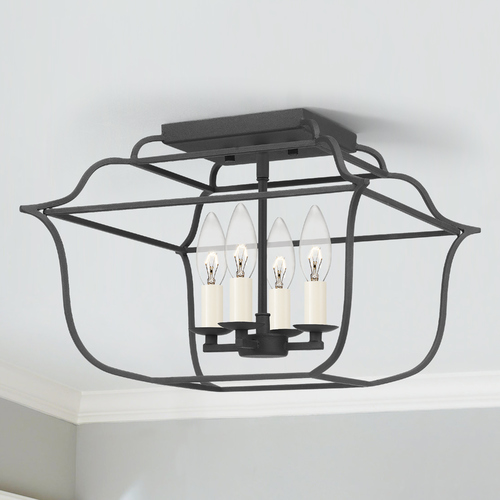 Gallery Royal Ebony 4-Light Semi-Flush by Quoizel Lighting