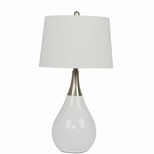 Gloss White & Brushed Polished Nickel Table Lamp by Craftmade Lighting