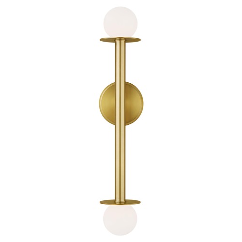 Kelly Wearstler Nodes 23.63-Inch Burnished Brass Double Sconce by Visual Comfort Studio