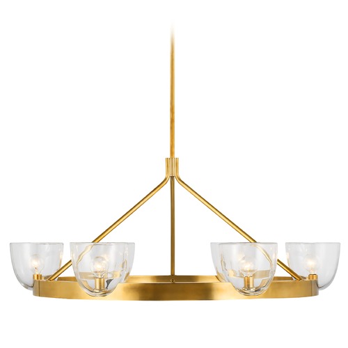 Visual Comfort Signature Collection Aerin Carola Large Ring Chandelier in Antique Brass by Visual Comfort Signature ARN5490HABCG