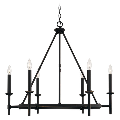 Ogden 6-Light Chandelier in Brushed Black Iron by Capital Lighting