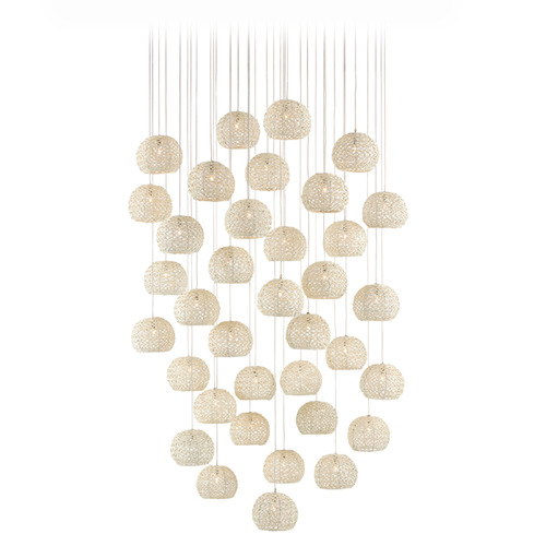 Currey and Company Lighting Currey and Company Piero Silver Multi-Light Pendant with Bowl / Dome Shade 9000-0915
