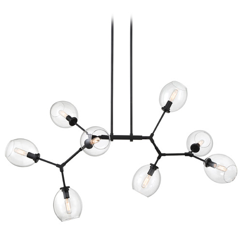 Nexpo 8-Light Linear Chandelier in Coal by George Kovacs