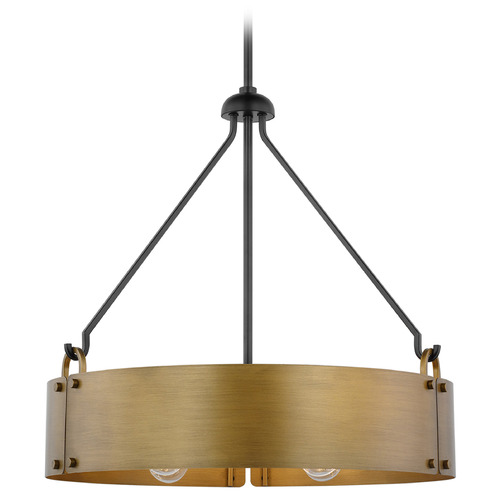 Nuvo Lighting Halter Matte Black & Natural Brass Pendant by Nuvo Lighting 60-7693