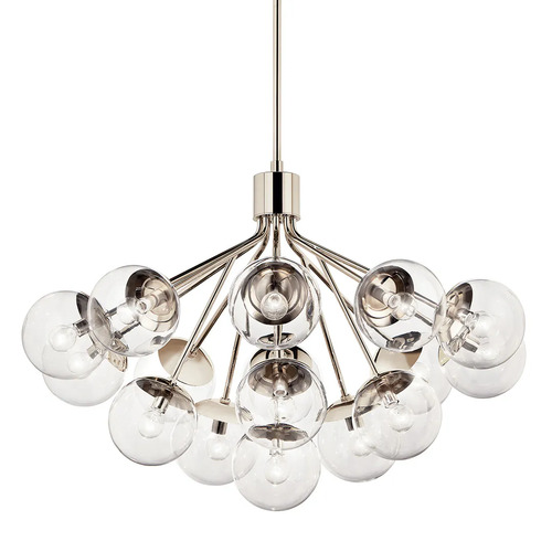 Silvarious Convertible Chandelier in Polished Nickel by Kichler