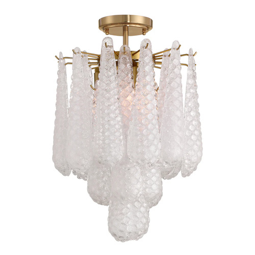 Crystorama Lighting Ollie 4-Light Semi-Flush in Aged Brass & Clear by Crystorama Lighting OLL-6004-AG-CL_CEILING
