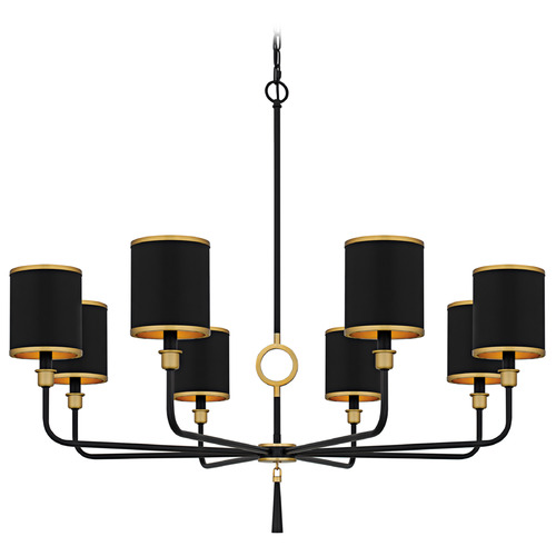 Quoizel Lighting Lockery Matte Black & Gold Chandelier