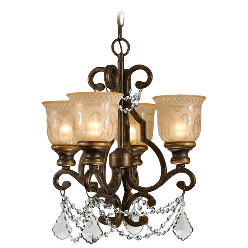 Crystorama Lighting Norwalk Bronze Umber Crystal Chandelier