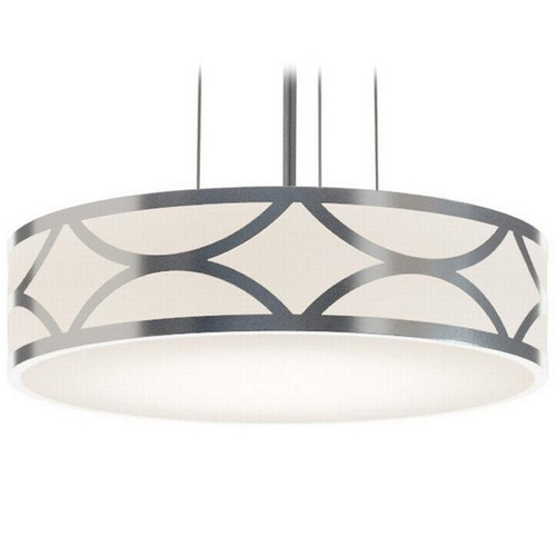 Afx Lighting Lake Painted Nickel LED Pendant Light with Drum Shade