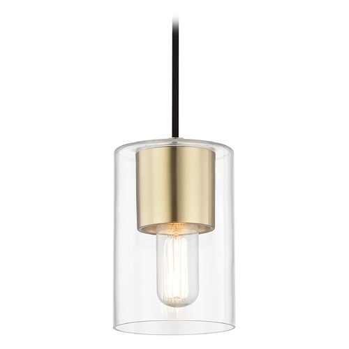 Mitzi by Hudson Valley Lula Mini Pendant in Brass by Mitzi by Hudson Valley H135701-AGB