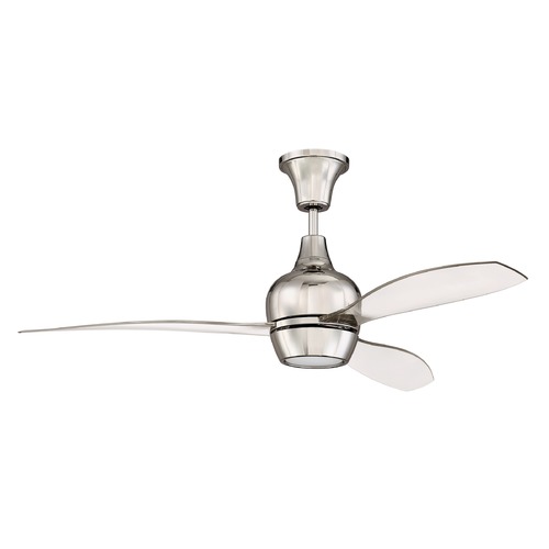 Craftmade Lighting 52-Inch Polished Nickel Ceiling Fan with LED Light 3000K by Craftmade Lighting BRD52PLN3