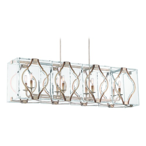 Brenton Cove Linear Chandelier in Gold Leaf by Metropolitan Lighting