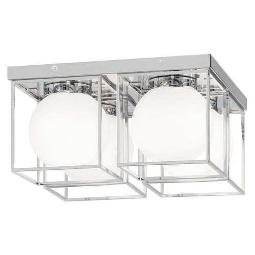 Squircle Chrome Semi-Flush Mount by Matteo Lighting