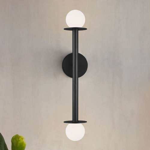Kelly Wearstler Nodes 23.63-Inch Midnight Black Double Sconce by Visual Comfort Studio