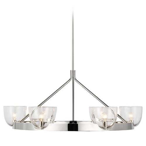 Visual Comfort Signature Collection Aerin Carola Ring Chandelier in Polished Nickel by Visual Comfort Signature ARN5490PNCG
