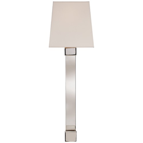 Visual Comfort Signature Collection E.F. Chapman Edgar Sconce in Nickel & Crystal by Visual Comfort Signature CHD2713PNCGS