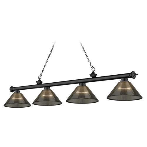 Cordon Matte Black Billiard Light by Z-Lite