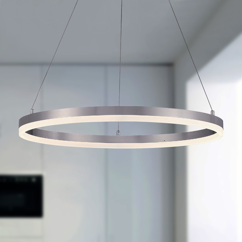 George Kovacs Lighting Recovery 23.50-Inch LED Ring Pendant in Nickel by George Kovacs P1911-084-L