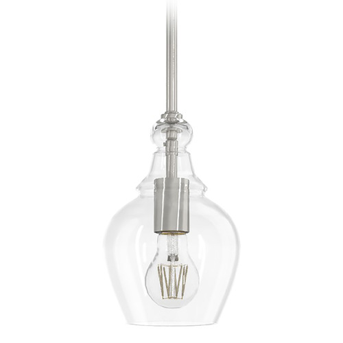 Hunter Fan Company Hunter Fan Company Maple Park Brushed Nickel Mini-Pendant Light with Bowl / Dome Shade 19569