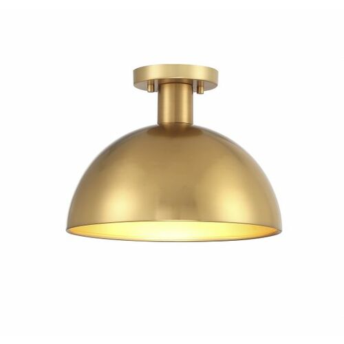 12-Inch Semi-Flush Mount in Natural Brass by Meridian