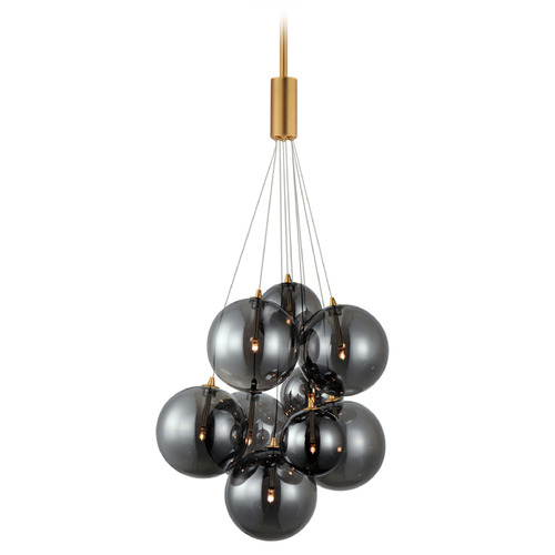 ET2 Lighting Et2 Burst Gold LED Multi-Light Pendant with Globe Shade E25087-142GLD