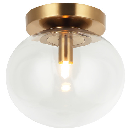Matteo Lighting Bulbus Aged Gold Brass LED Flushmount Light