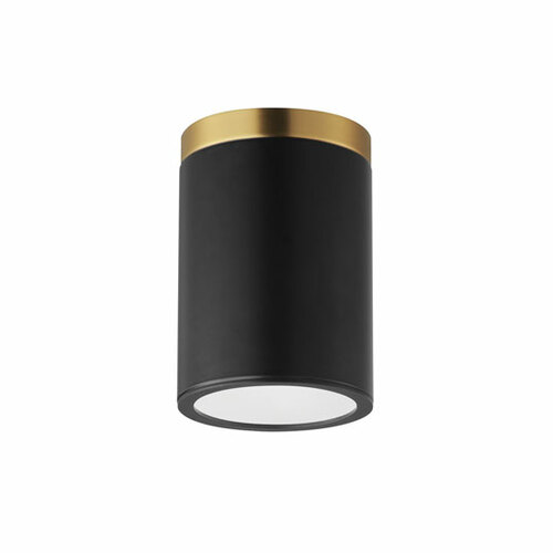 Dapper Single-Light Flush Mount in Black & Antique Brass by Maxim