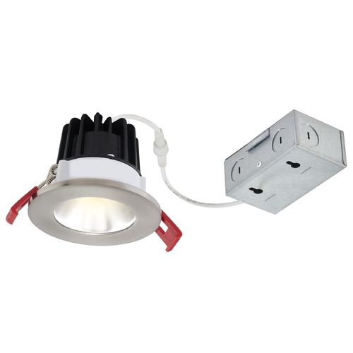 2'' LED Canless 8W Brushed Nickel/Brushed Nickel Recessed Downlight 38Deg 2700K IC Rated By Recesso