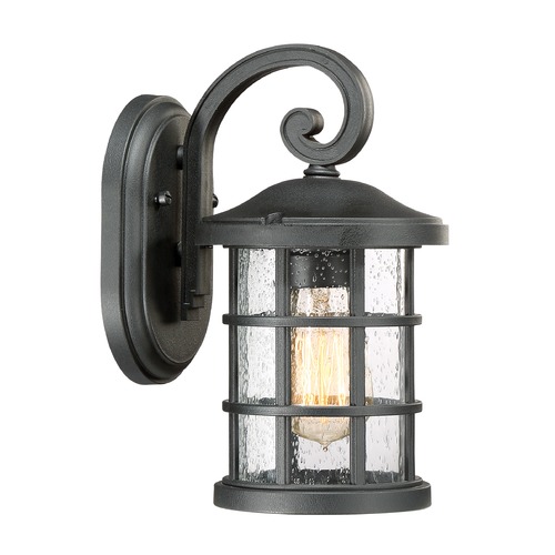 Crusade Outdoor Wall Light in Earth Black by Quoizel Lighting