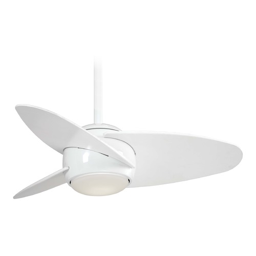 Minka Aire Slant 36-Inch LED Ceiling Fan in White by Minka Aire F410L-WH