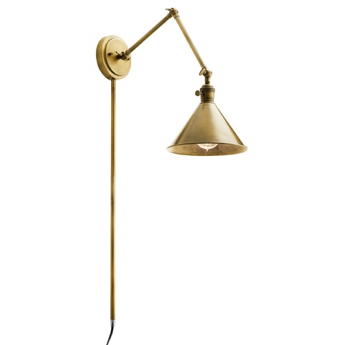 Kichler Lighting Ellerbeck Natural Brass Swing Arm Convertible Wall Lamp by Kichler Lighting 43115NBR