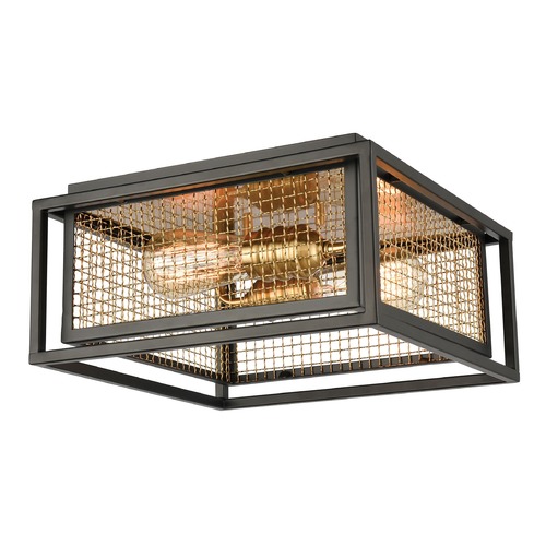 Elk Lighting Elk Lighting Jarvis Matte Black, Burnished Brass Flushmount Light 46374/2