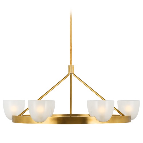 Visual Comfort Signature Collection Aerin Carola Large Ring Chandelier in Antique Brass by Visual Comfort Signature ARN5490HABFG
