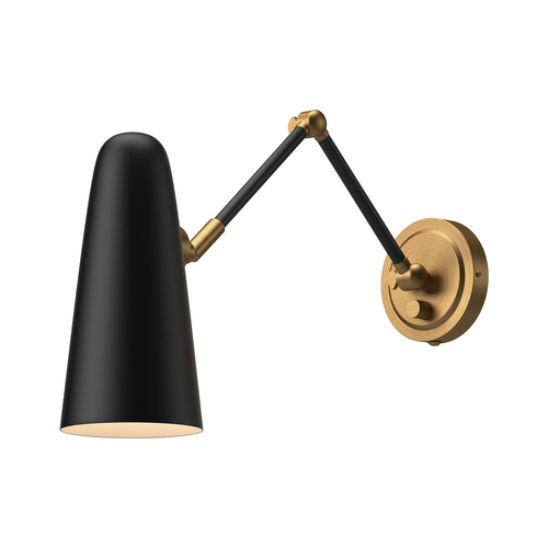 Alora Lighting Daniel Aged Gold & Matte Black Swing Arm Lamp