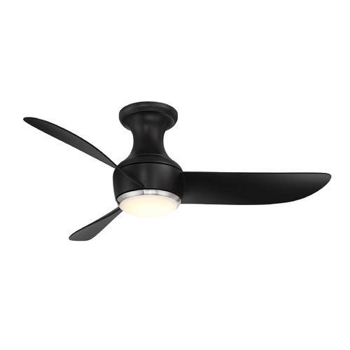 Modern Forms Corona Brushed Nickel & Matte Black LED Ceiling Fan with Light