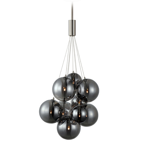 ET2 Lighting Et2 Burst Satin Nickel LED Multi-Light Pendant with Globe Shade E25087-142SN