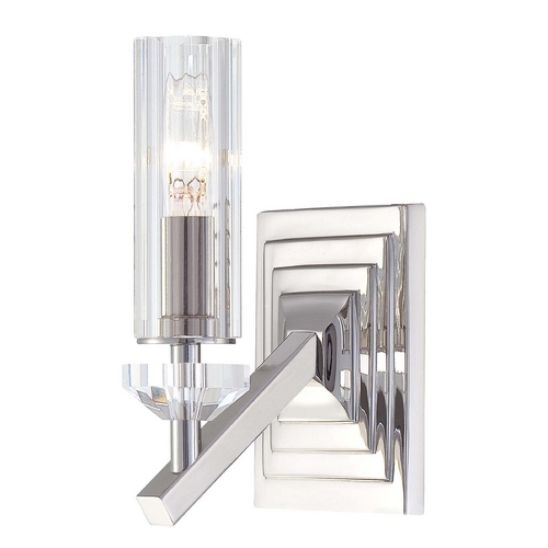 Sconce Wall Light with Clear Glass in Polished Nickel by Metropolitan Lighting