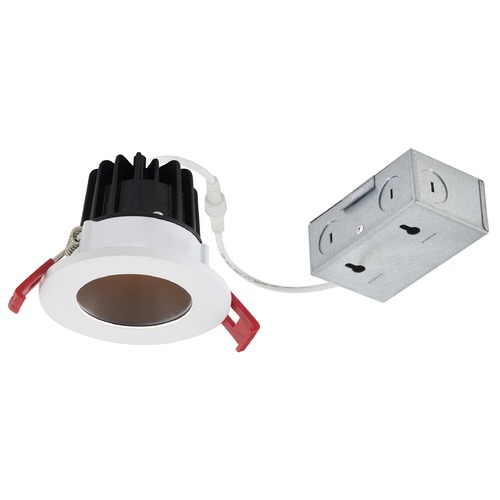 Recesso Lighting by Dolan Designs 2'' LED Canless 8W White/Bronze Recessed Downlight 2700K 38Deg IC Rated By Recesso RL02-08W38-27-W/BZ SMOOTH TRM