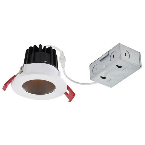 2'' LED Canless 8W White/Bronze Recessed Downlight 2700K 38Deg IC Rated By Recesso