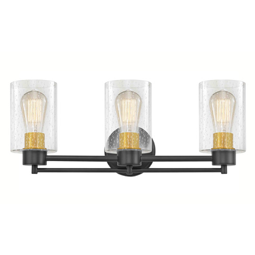 Design Classics Lighting Salida 3-Light Bath Light in Matte Black & Brass by Design Classics 703-07 SB GL1041C