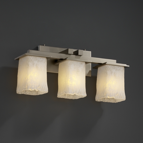 Justice Design Group Justice Design Group Veneto Luce Collection Brushed Nickel Bathroom Light GLA-8673-26-WHTW-NCKL