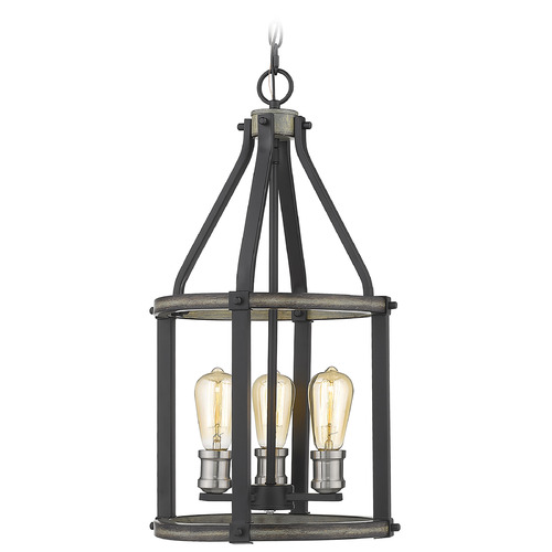 Z-Lite Kirkland Ashen Barnboard Pendant by Z-Lite 472-3P-ABB