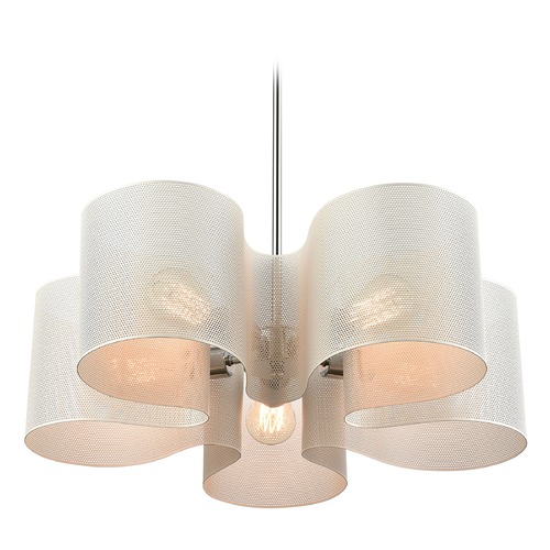 Elk Lighting Elk Lighting Santa Barbara Matte White, Polished Chrome Chandelier 60154/5