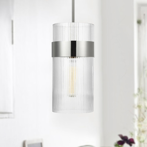 Chapman & Meyers Geneva 7-Inch Polished Nickel Pendant by Visual Comfort Studio
