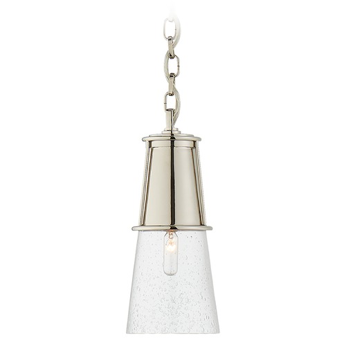 Visual Comfort Signature Collection Thomas OBrien Robinson Small Pendant in Nickel by Visual Comfort Signature TOB5751PNSG