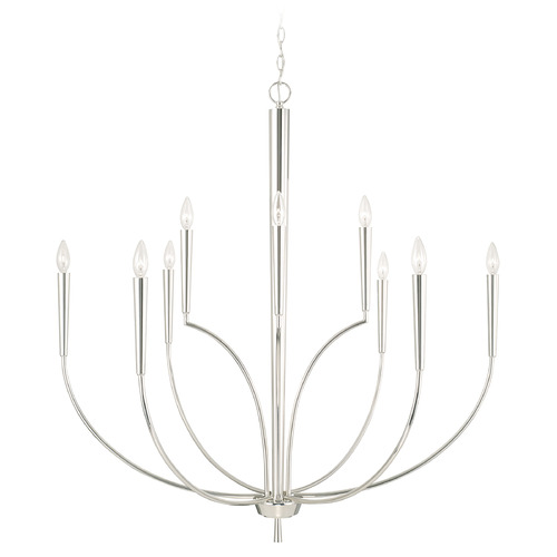 Capital Lighting Holden 10-Light Chandelier in Polished Nickel by Capital Lighting 445901PN