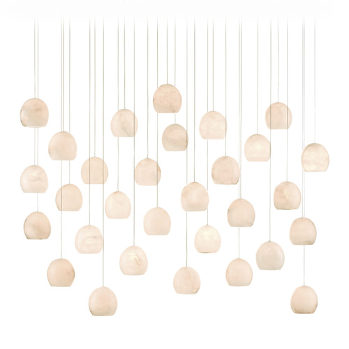 Currey and Company Lighting Currey and Company Lazio Silver Multi-Light Pendant with Bowl / Dome Shade 9000-0900