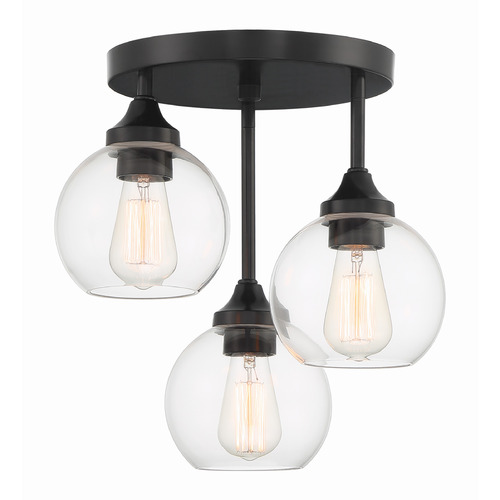 Glenda Flat Black Semi-Flush Mount by Craftmade Lighting